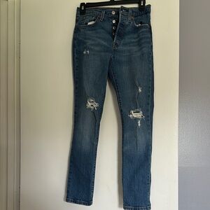 Blue Distressed Women's Jeans